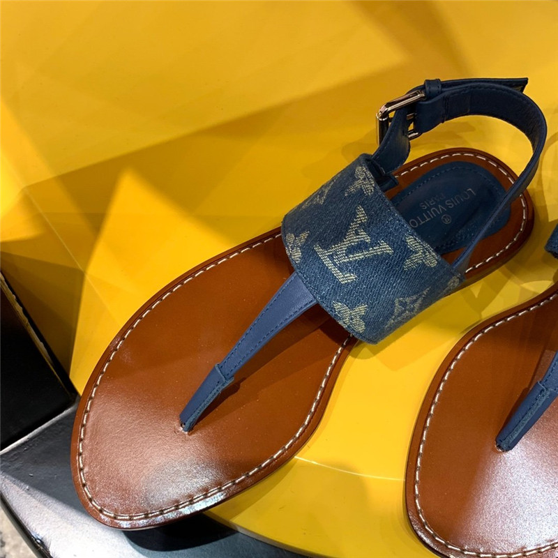 Aaa Replica LV Louis Vuitton Brown Flat Sandals For Women Sell online ...